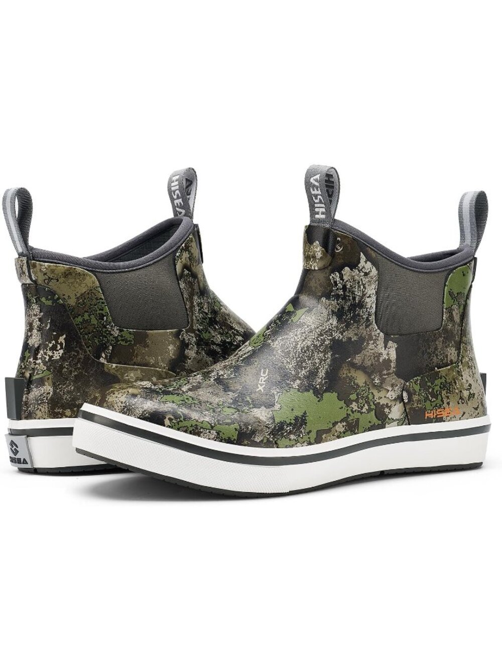 Men's Green Camo Ankle Deck Waterproof Rubber Neoprene Fishing Rain Boots - Picture 6 of 6